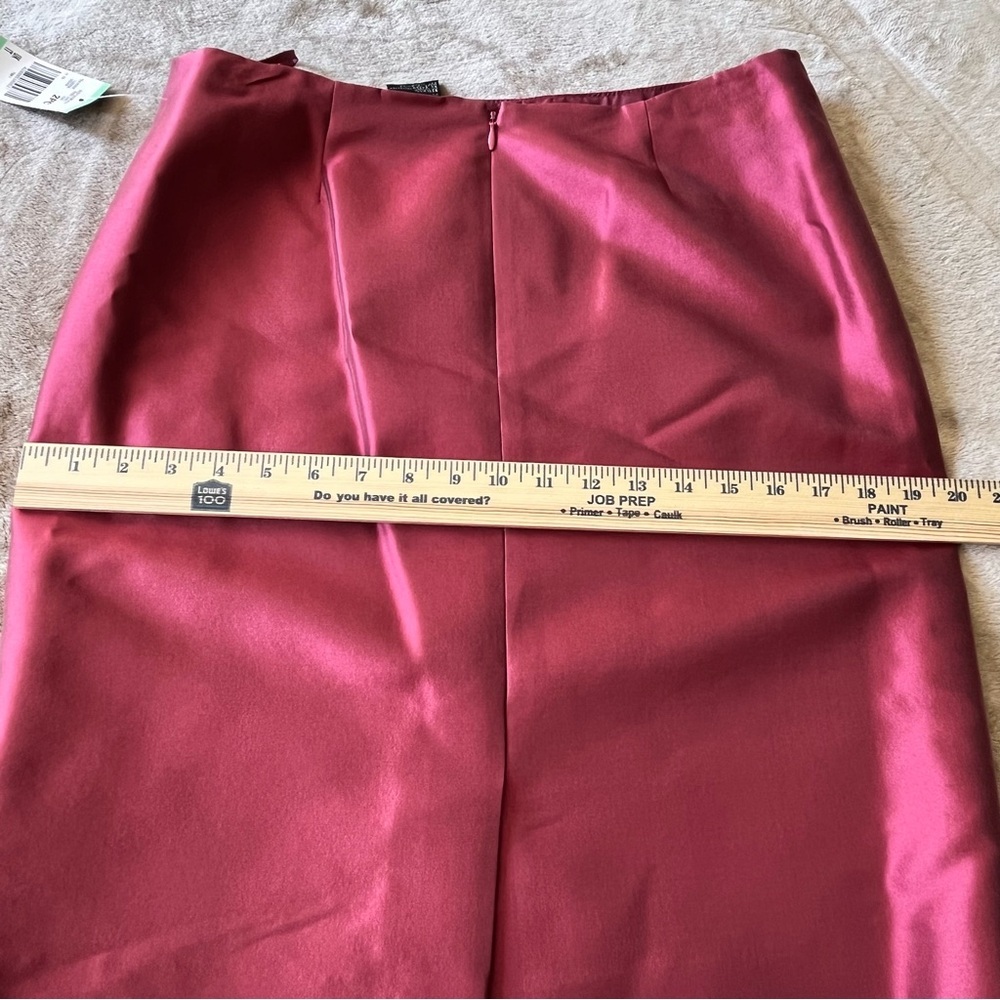 Anne Klein Suit Tea Rose Blazer Skirt Set Top Stitch Covered Buttons Size 8P - Picture 16 of 16